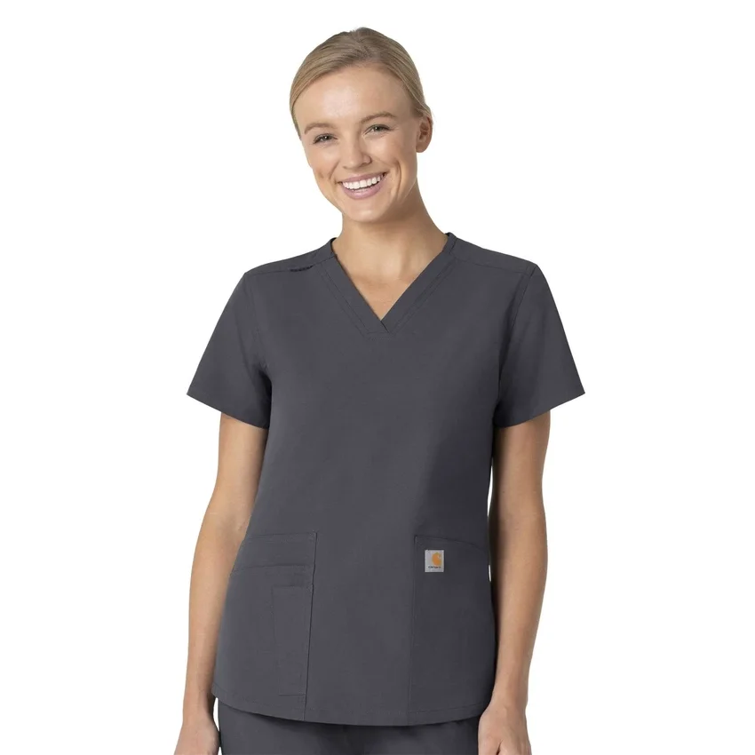 Blusa médica Force Essentials con cuello en V para mujer