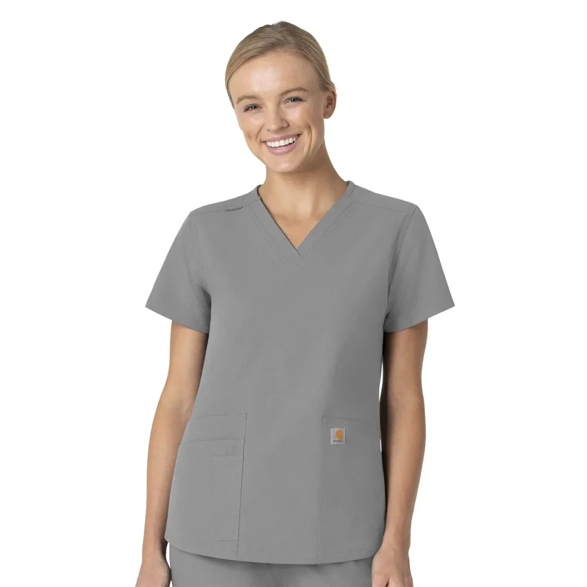 Blusa médica Force Essentials con cuello en V para mujer