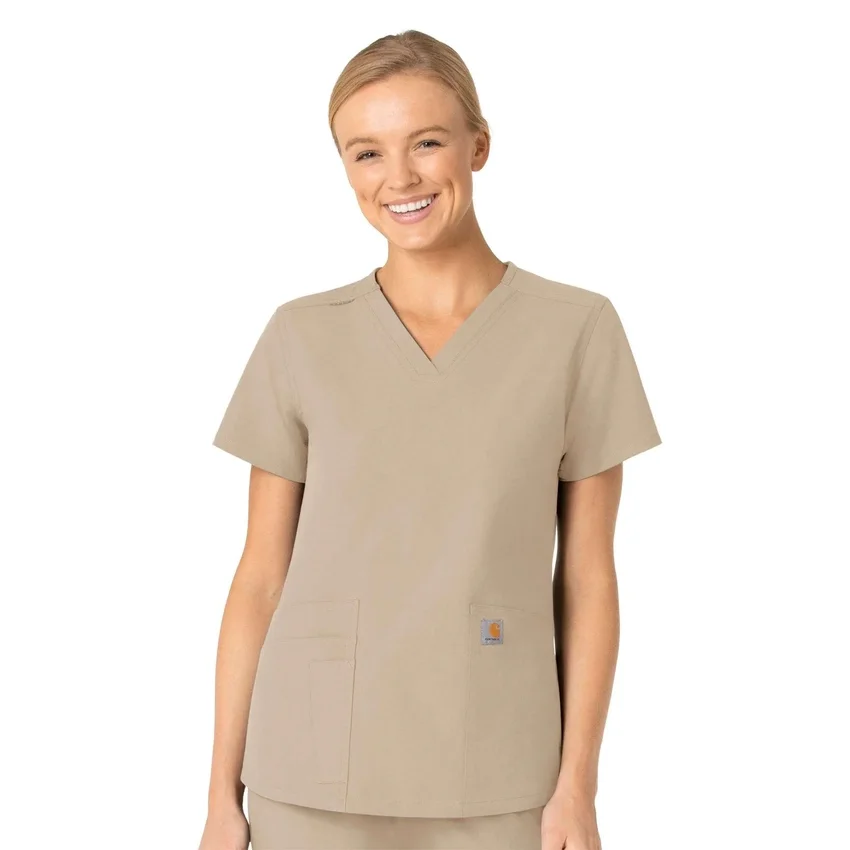 Blusa médica Force Essentials con cuello en V para mujer