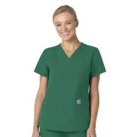 Blusa médica Force Essentials con cuello en V para mujer