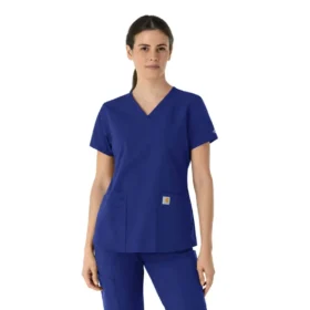 Blusa médica Force Essentials con cuello en V para mujer