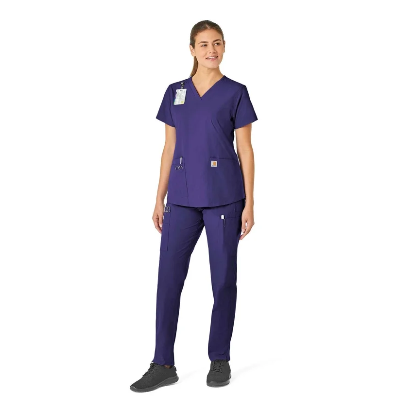 Blusa médica Force Essentials con cuello en V para mujer