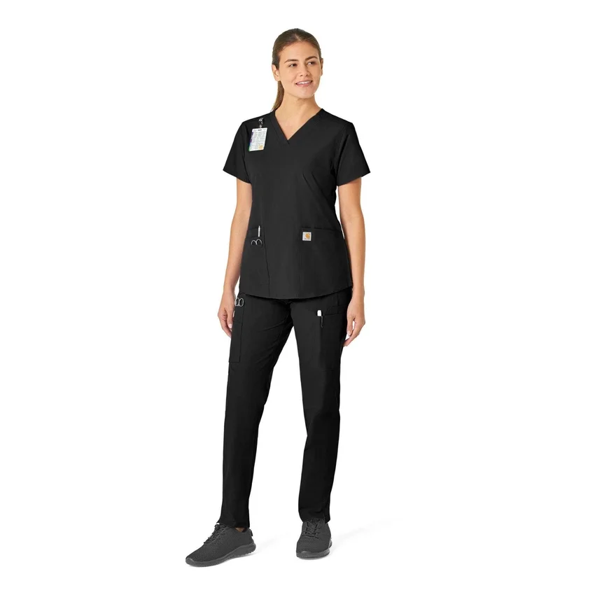 Blusa médica Force Essentials con cuello en V para mujer