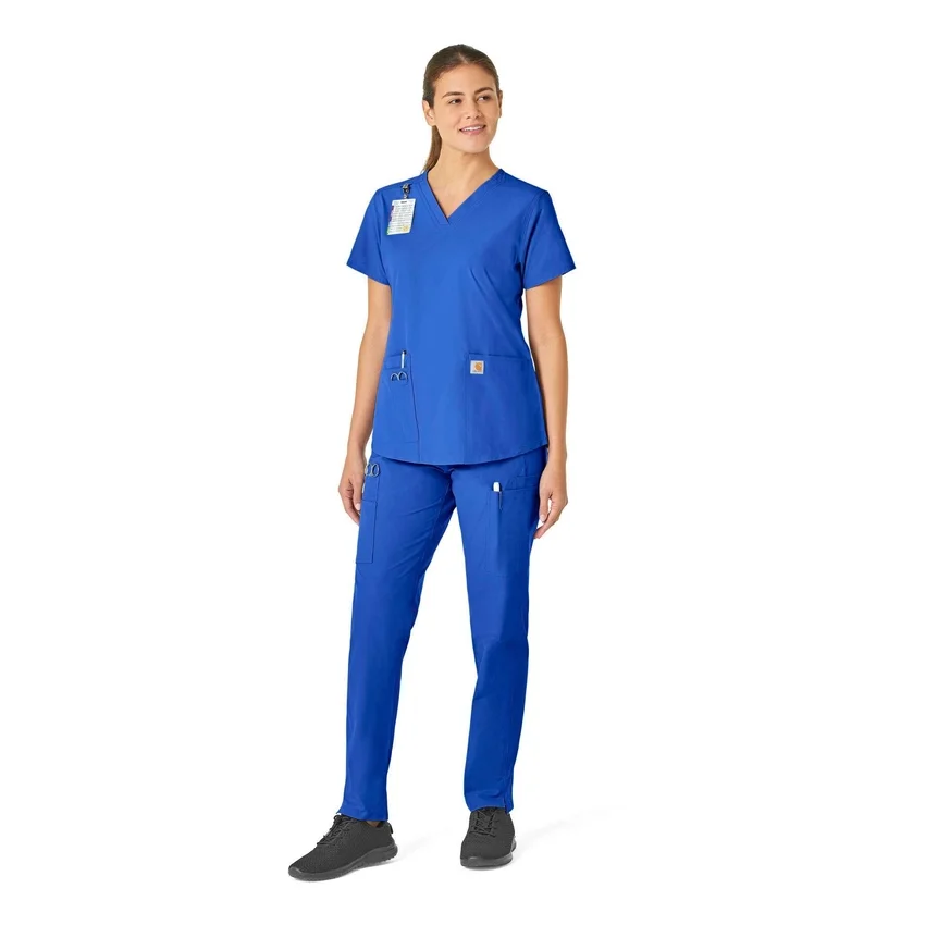 Blusa médica Force Essentials con cuello en V para mujer