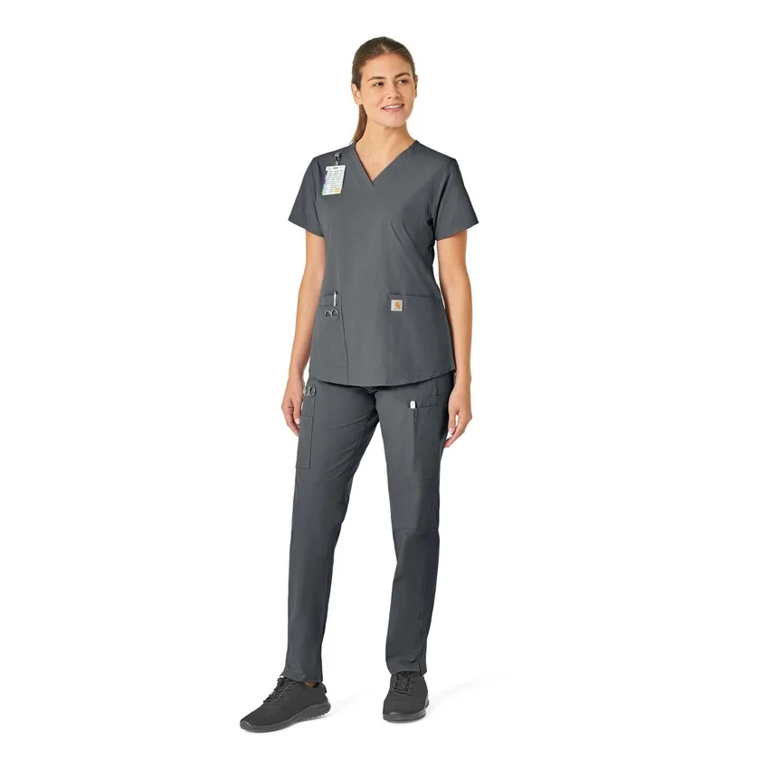 Blusa médica Force Essentials con cuello en V para mujer