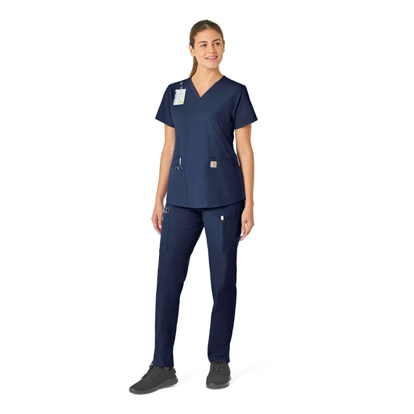 Blusa médica Force Essentials con cuello en V para mujer