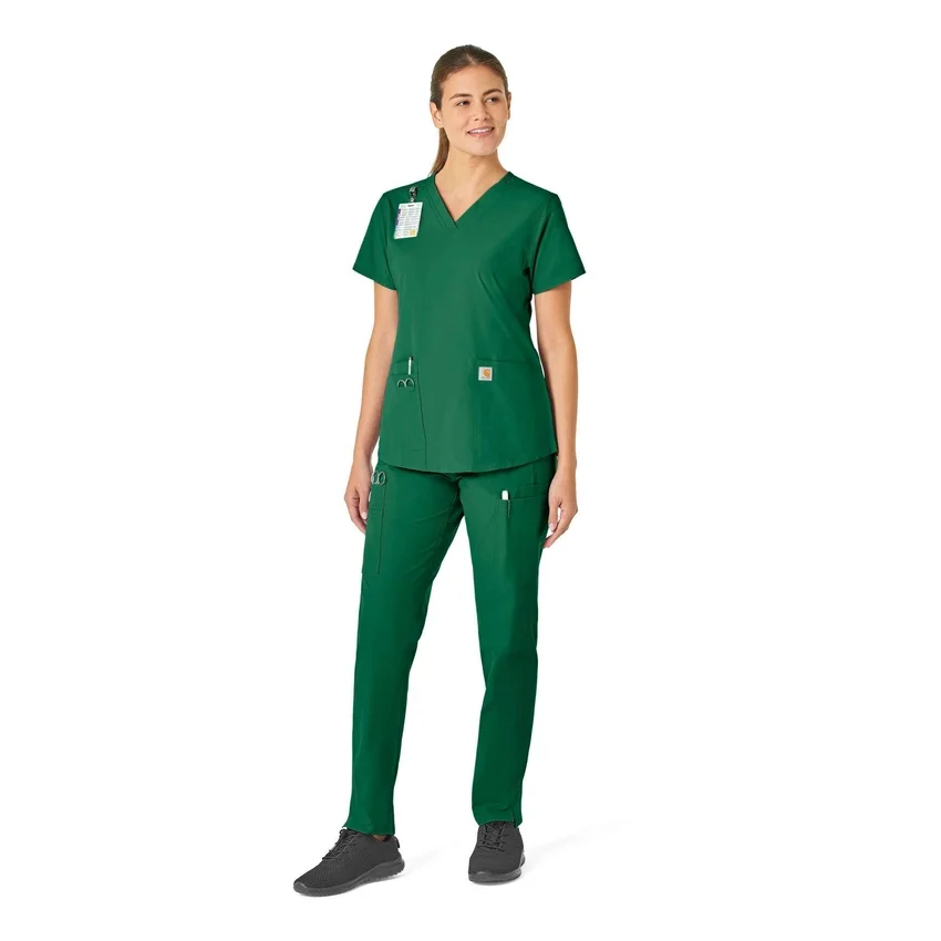 Blusa médica Force Essentials con cuello en V para mujer