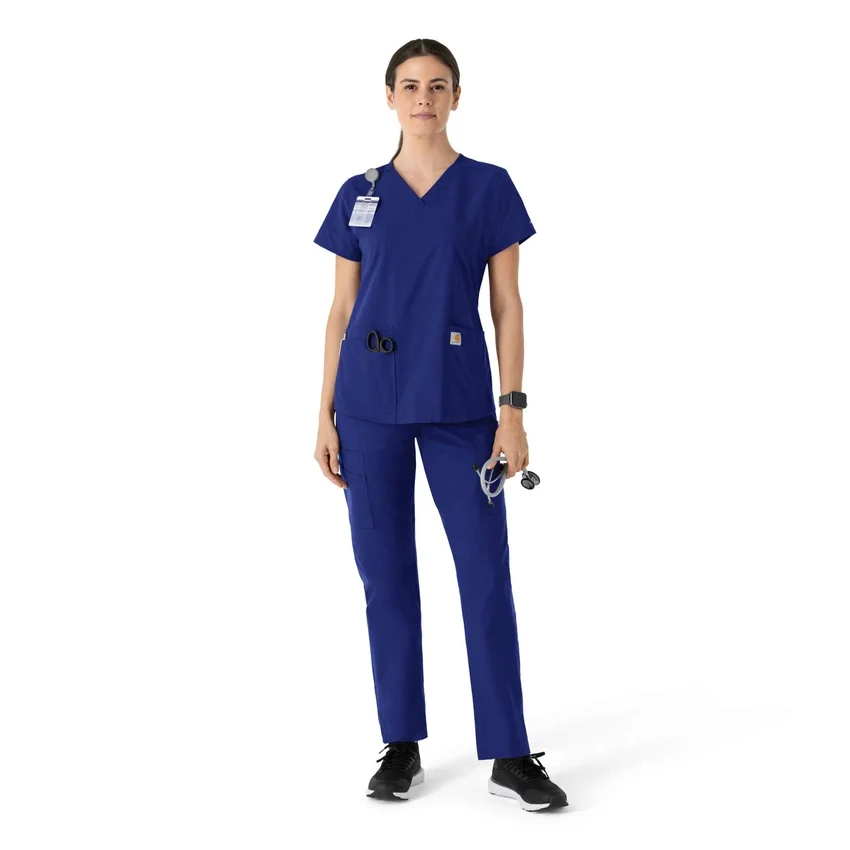 Blusa médica Force Essentials con cuello en V para mujer