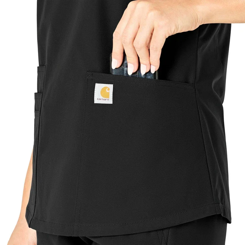 Blusa médica Force Essentials con cuello en V para mujer
