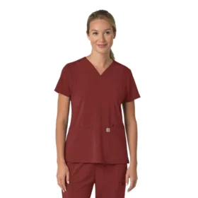 Blusa médica para mujer Force Cross-Flex con cuello en V y paneles elásticos