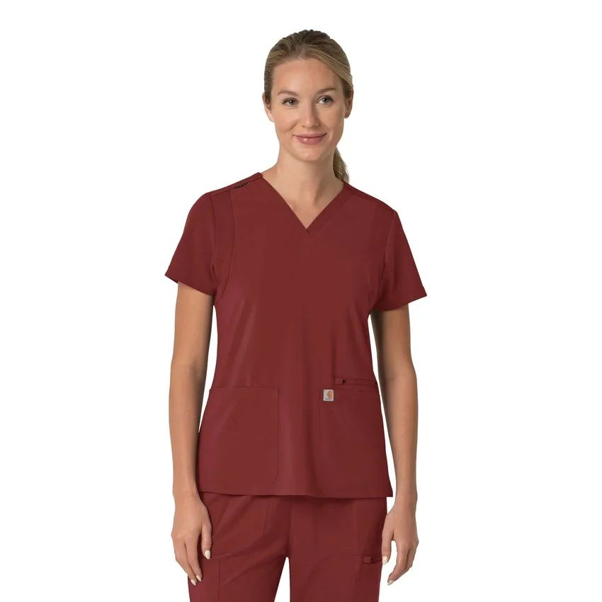 Blusa médica para mujer Force Cross-Flex con cuello en V y paneles elásticos