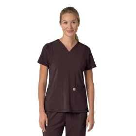 Blusa médica para mujer Force Cross-Flex con cuello en V y paneles elásticos