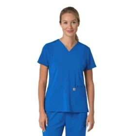 Blusa médica para mujer Force Cross-Flex con cuello en V y paneles elásticos