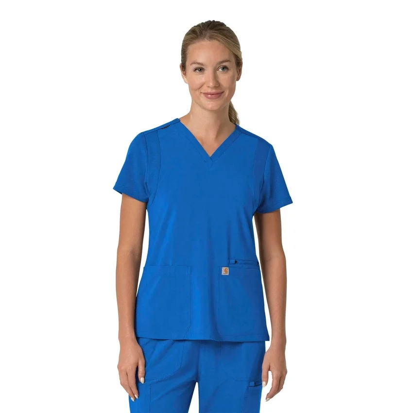 Blusa médica para mujer Force Cross-Flex con cuello en V y paneles elásticos