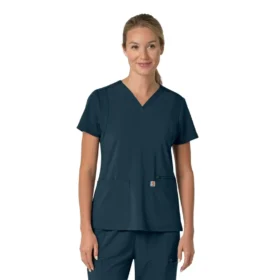 Blusa médica para mujer Force Cross-Flex con cuello en V y paneles elásticos