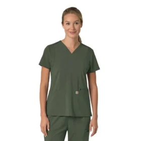Blusa médica para mujer Force Cross-Flex con cuello en V y paneles elásticos