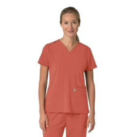 Blusa médica para mujer Force Cross-Flex con cuello en V y paneles elásticos