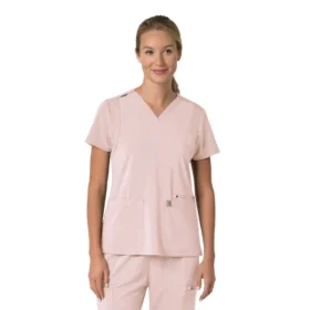Blusa médica para mujer Force Cross-Flex con cuello en V y paneles elásticos