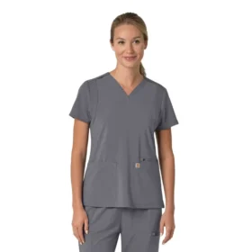 Blusa médica para mujer Force Cross-Flex con cuello en V y paneles elásticos