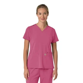 Blusa médica para mujer Force Cross-Flex con cuello en V y paneles elásticos