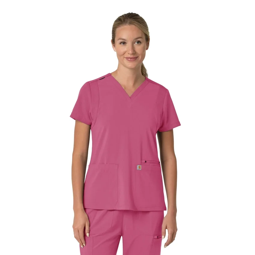 Blusa médica para mujer Force Cross-Flex con cuello en V y paneles elásticos