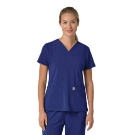 Blusa médica para mujer Force Cross-Flex con cuello en V y paneles elásticos