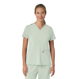 Blusa médica para mujer Force Cross-Flex con cuello en V y paneles elásticos