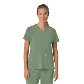 Blusa médica para mujer Force Cross-Flex con cuello en V y paneles elásticos