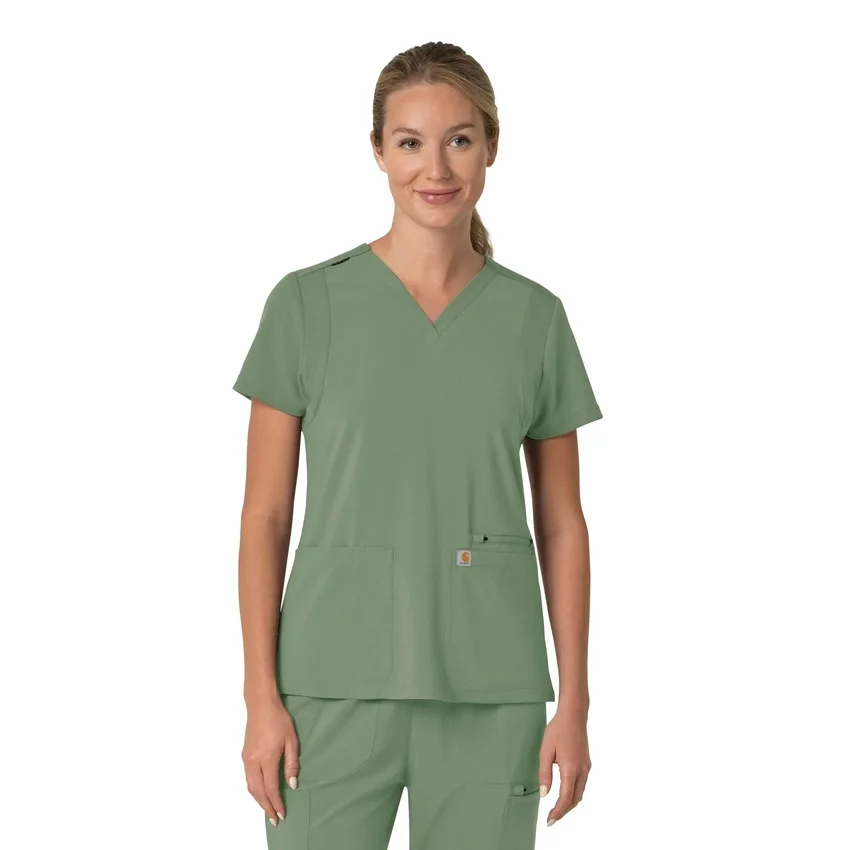 Blusa médica para mujer Force Cross-Flex con cuello en V y paneles elásticos