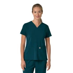 Blusa médica para mujer Force Cross-Flex con cuello en V y paneles elásticos