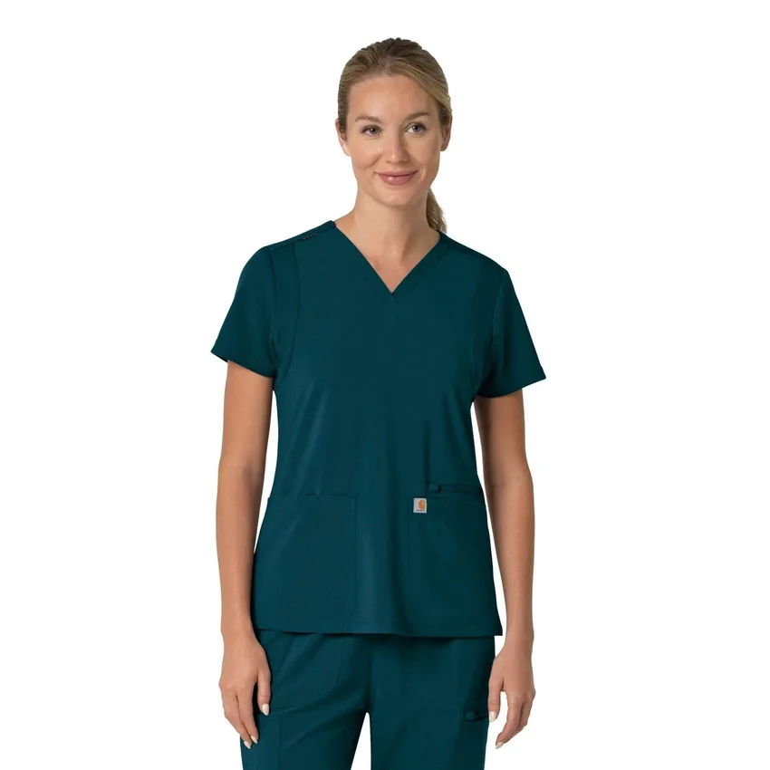 Blusa médica para mujer Force Cross-Flex con cuello en V y paneles elásticos