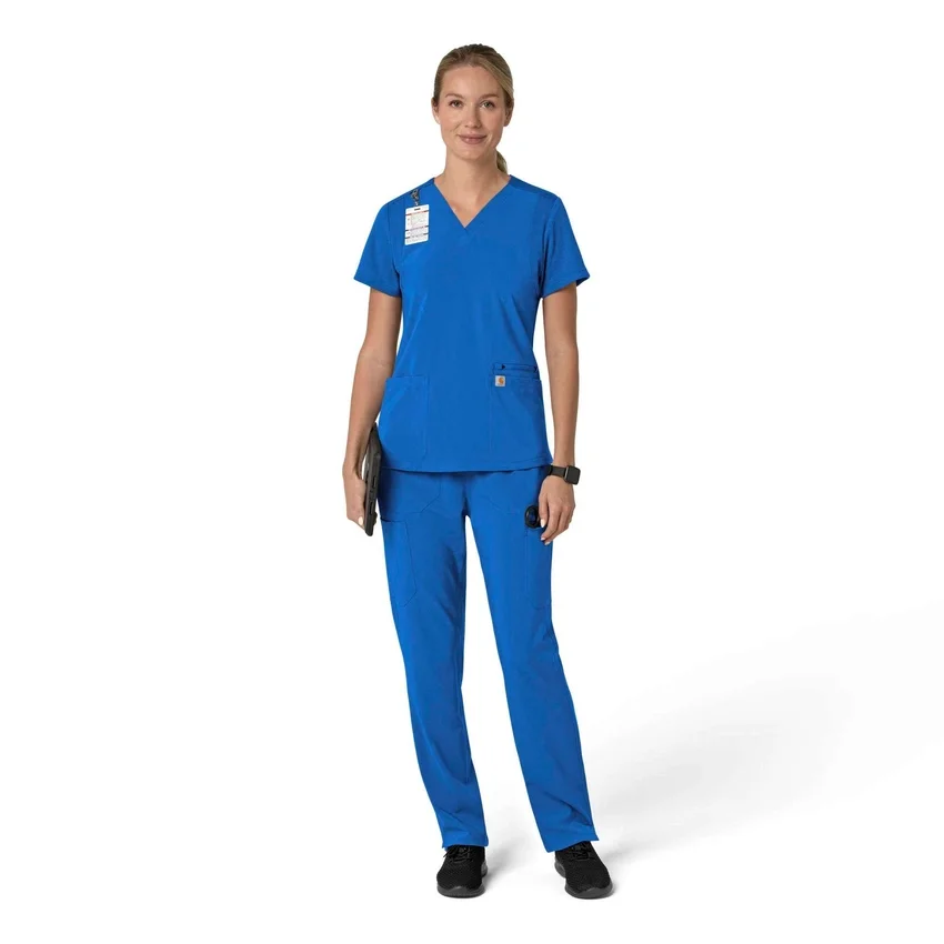Blusa médica para mujer Force Cross-Flex con cuello en V y paneles elásticos