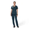 Blusa médica para mujer Force Cross-Flex con cuello en V y paneles elásticos