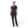 Blusa médica para mujer Force Cross-Flex con cuello en V y paneles elásticos