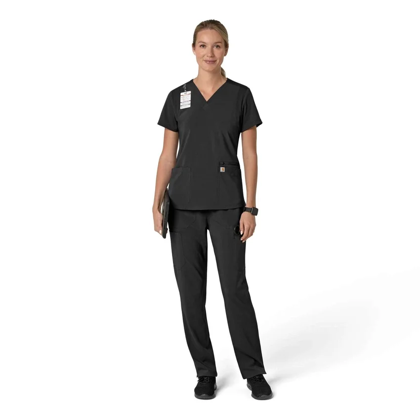 Blusa médica para mujer Force Cross-Flex con cuello en V y paneles elásticos