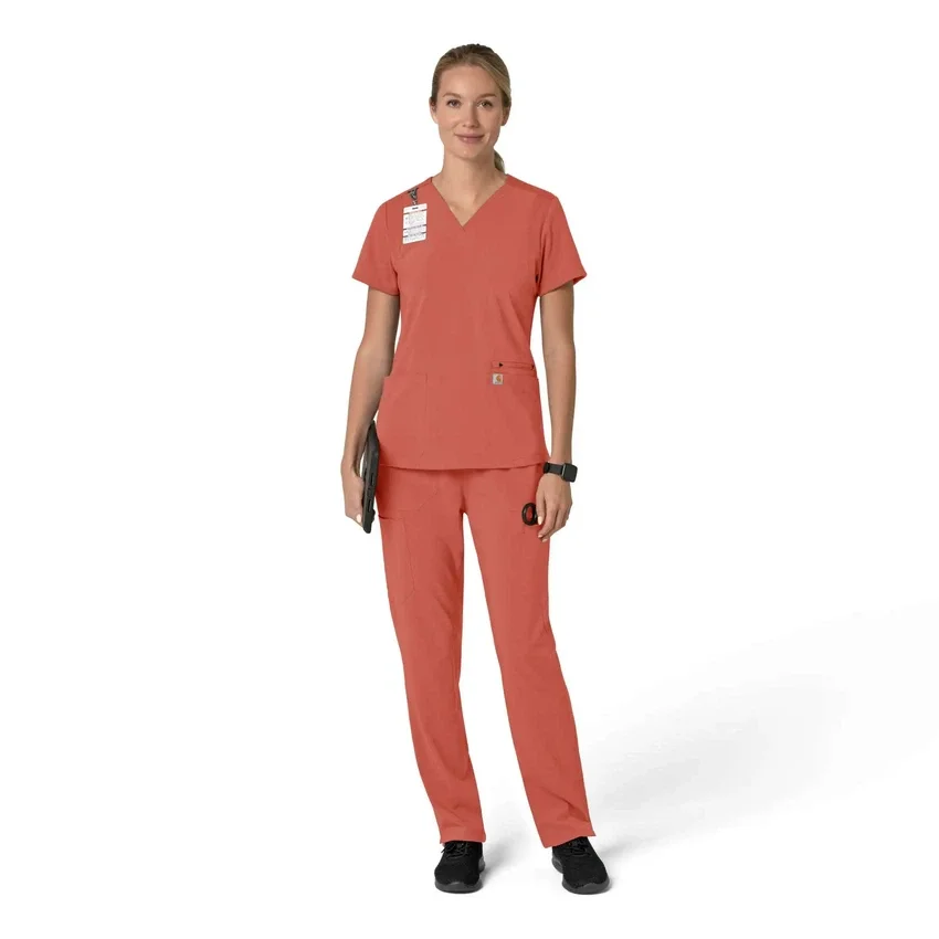 Blusa médica para mujer Force Cross-Flex con cuello en V y paneles elásticos