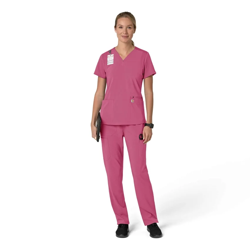 Blusa médica para mujer Force Cross-Flex con cuello en V y paneles elásticos