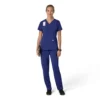 Blusa médica para mujer Force Cross-Flex con cuello en V y paneles elásticos