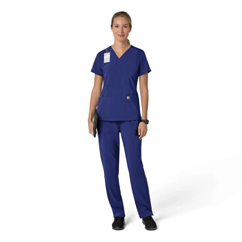 Blusa médica para mujer Force Cross-Flex con cuello en V y paneles elásticos