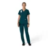 Blusa médica para mujer Force Cross-Flex con cuello en V y paneles elásticos