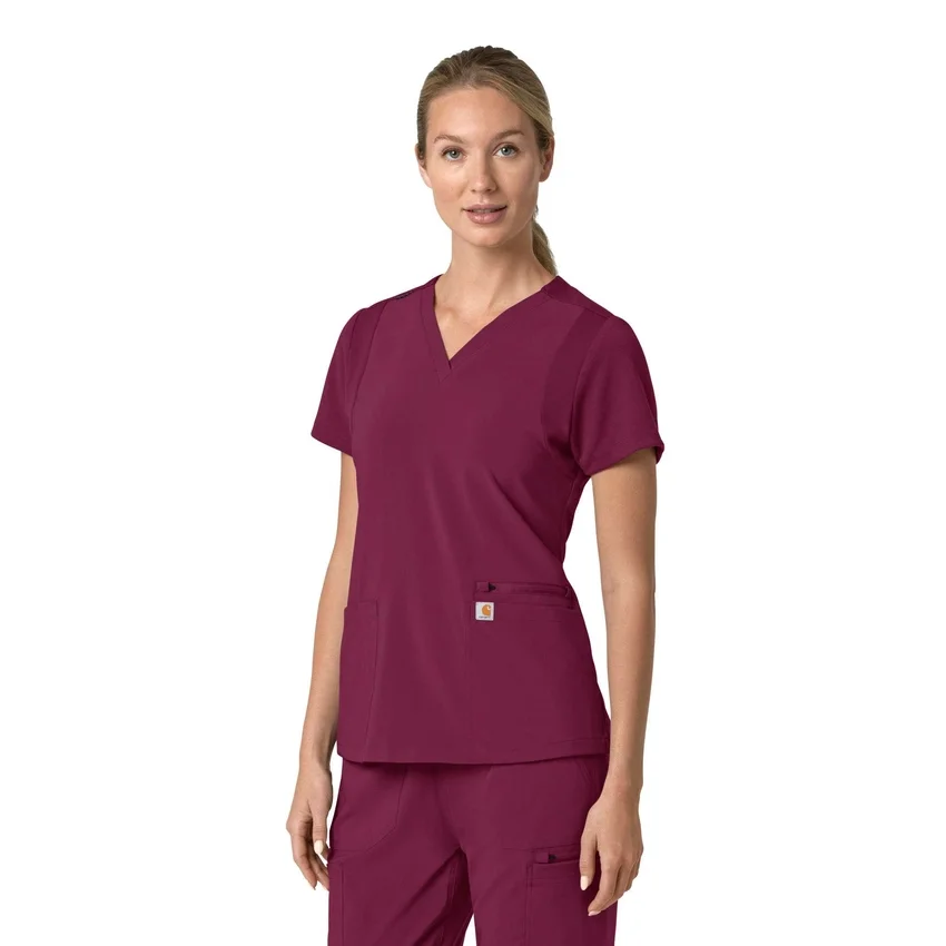 Blusa médica para mujer Force Cross-Flex con cuello en V y paneles elásticos