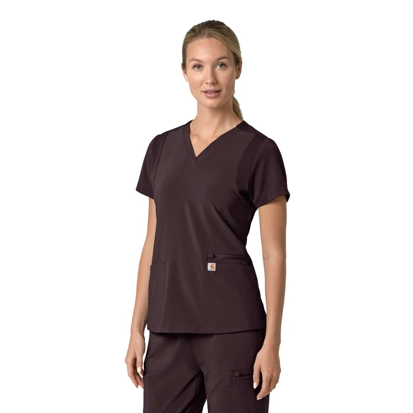 Blusa médica para mujer Force Cross-Flex con cuello en V y paneles elásticos