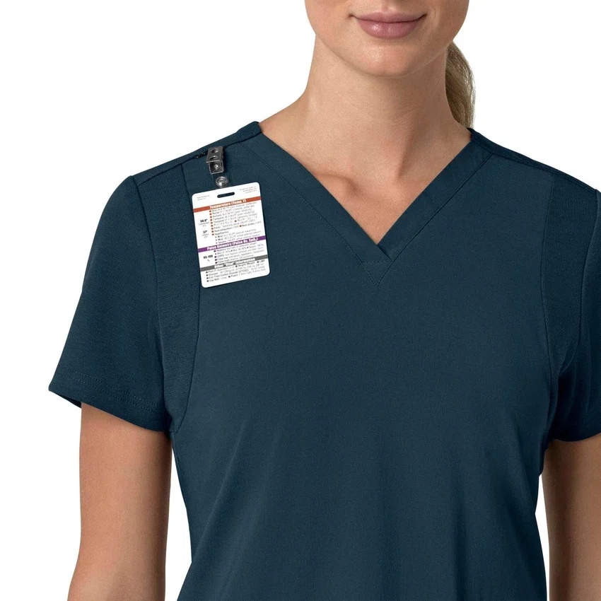 Blusa médica para mujer Force Cross-Flex con cuello en V y paneles elásticos