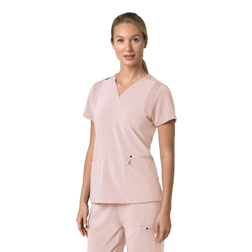 Blusa médica para mujer Force Cross-Flex con cuello en V y paneles elásticos