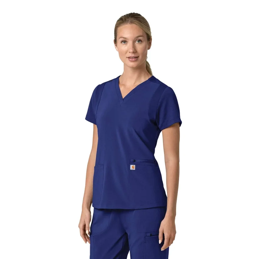 Blusa médica para mujer Force Cross-Flex con cuello en V y paneles elásticos