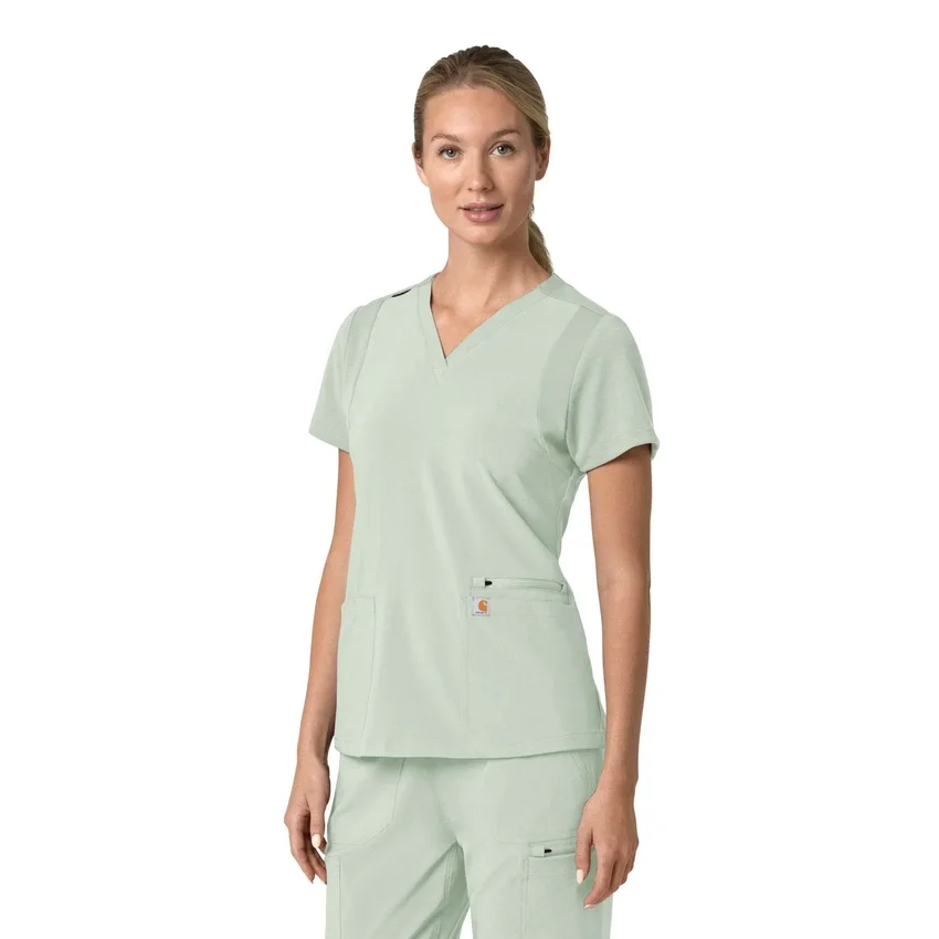 Blusa médica para mujer Force Cross-Flex con cuello en V y paneles elásticos