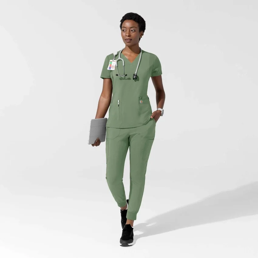 Blusa médica para mujer Force Cross-Flex con cuello en V y paneles elásticos