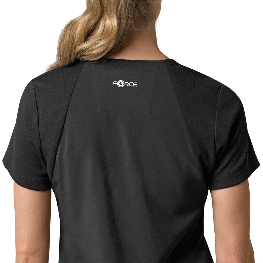 Blusa médica para mujer Force Cross-Flex con cuello en V y paneles elásticos