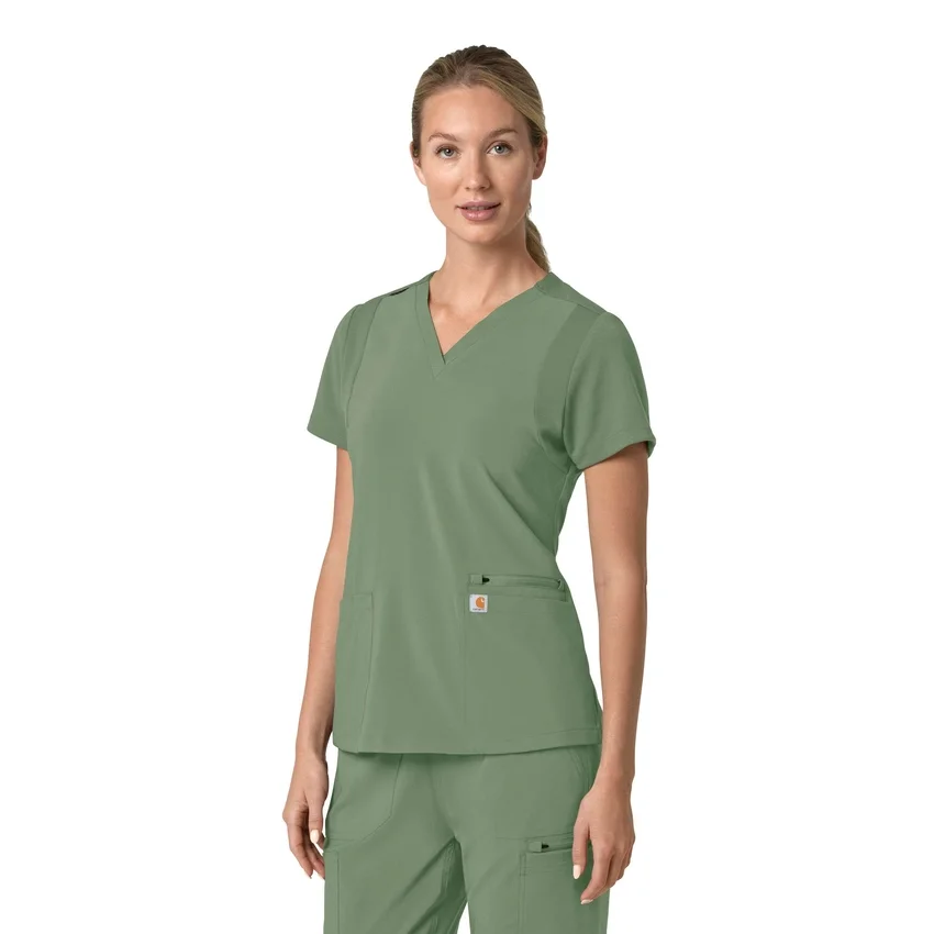 Blusa médica para mujer Force Cross-Flex con cuello en V y paneles elásticos