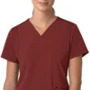Blusa médica para mujer Force Cross-Flex con cuello en V y paneles elásticos